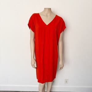 [Old Navy] Orange V-Neck Cap Sleeve Oversized Cocoon Mini Dress Size Large L